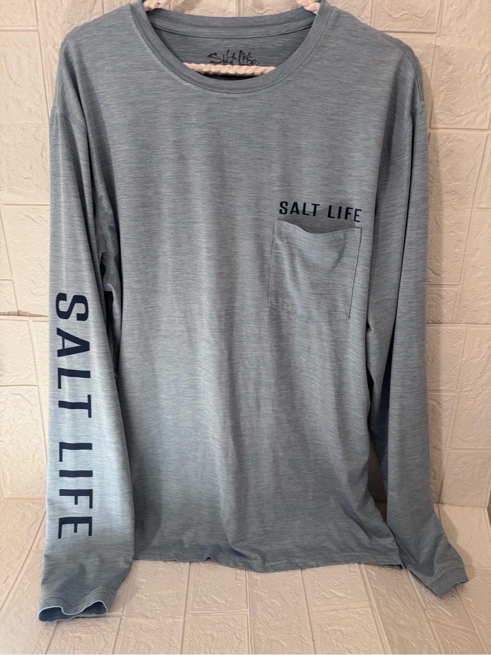 Men’s Salt Life Long Sleeve Shirt Blue Medium